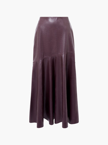 Kayleigh PU Fluted Midi Skirt