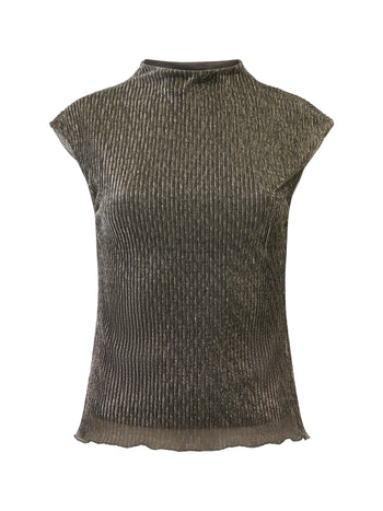 Tamy Lurex Plisse Sleeveless Top