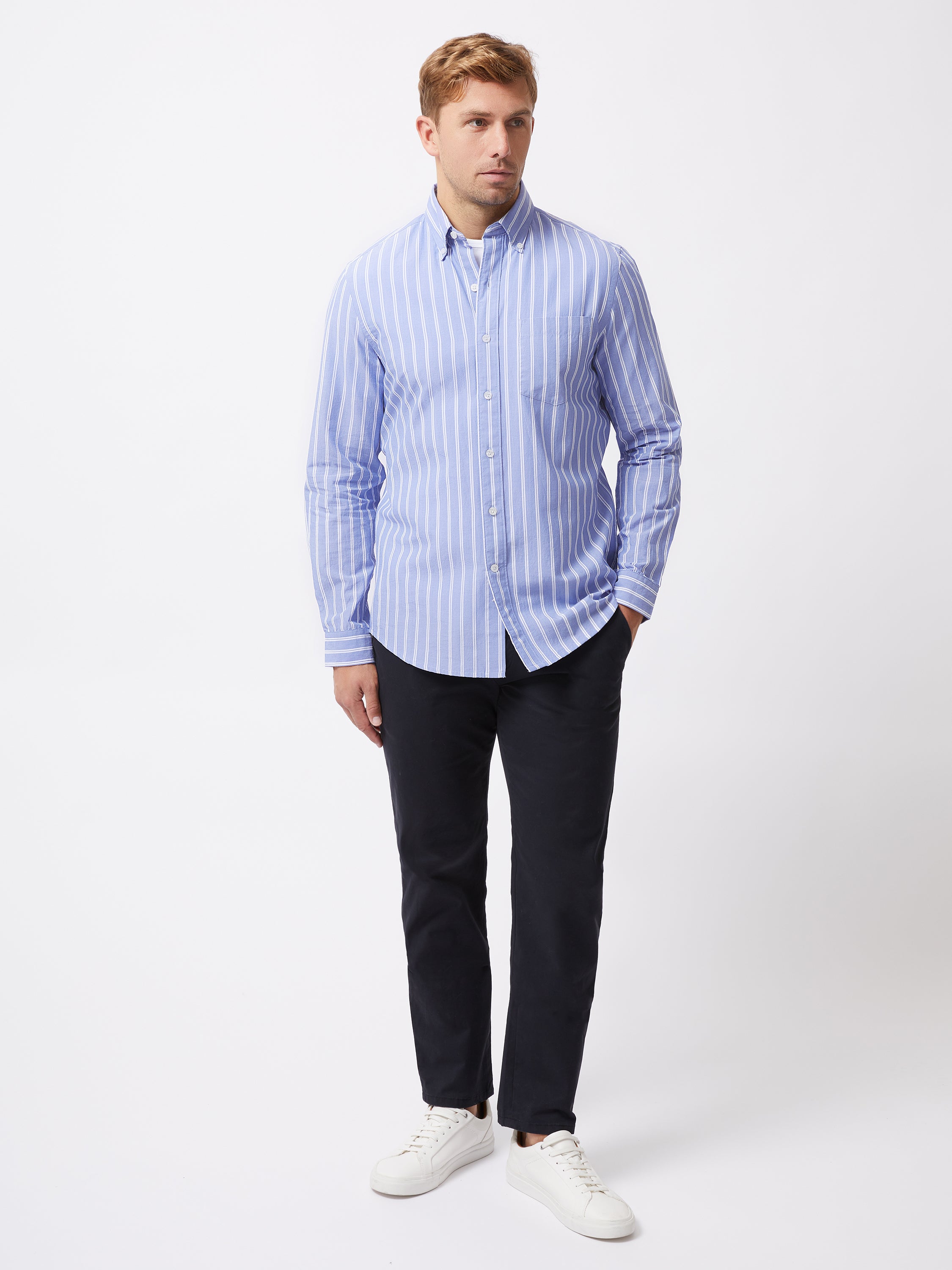 Stripe Long Sleeve Pocket Shirt