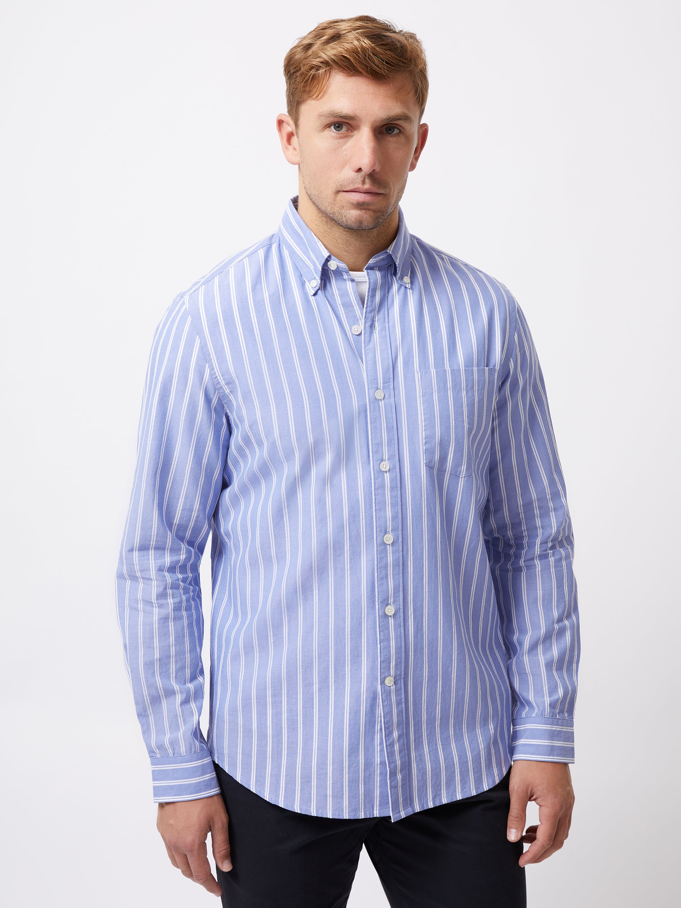 Stripe Long Sleeve Pocket Shirt