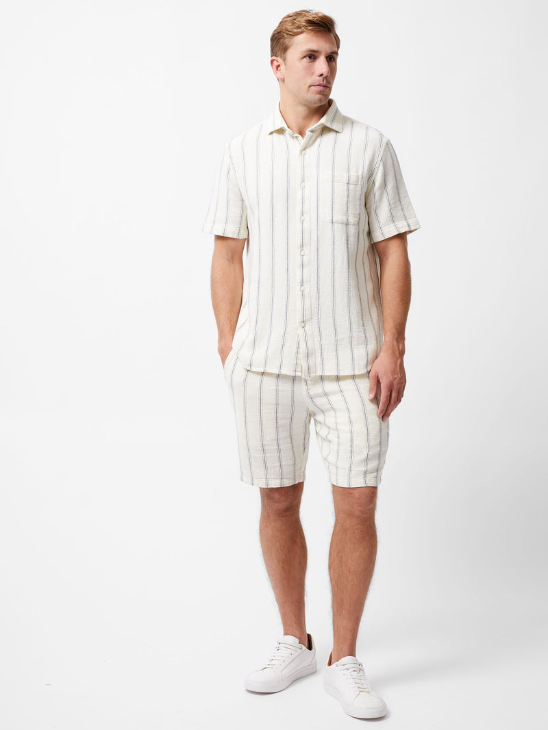 Textured Stripe Short Sleeve Shirt
