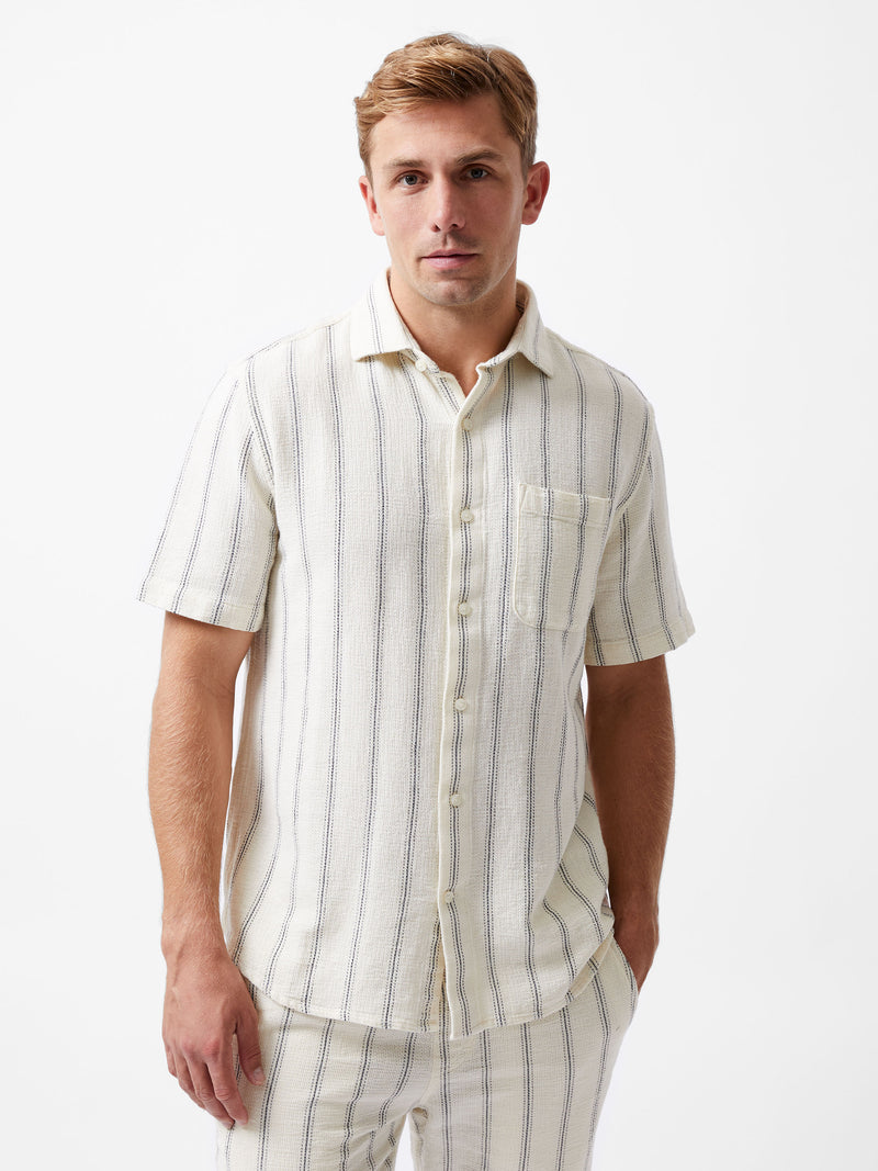 Textured Stripe Short Sleeve Shirt