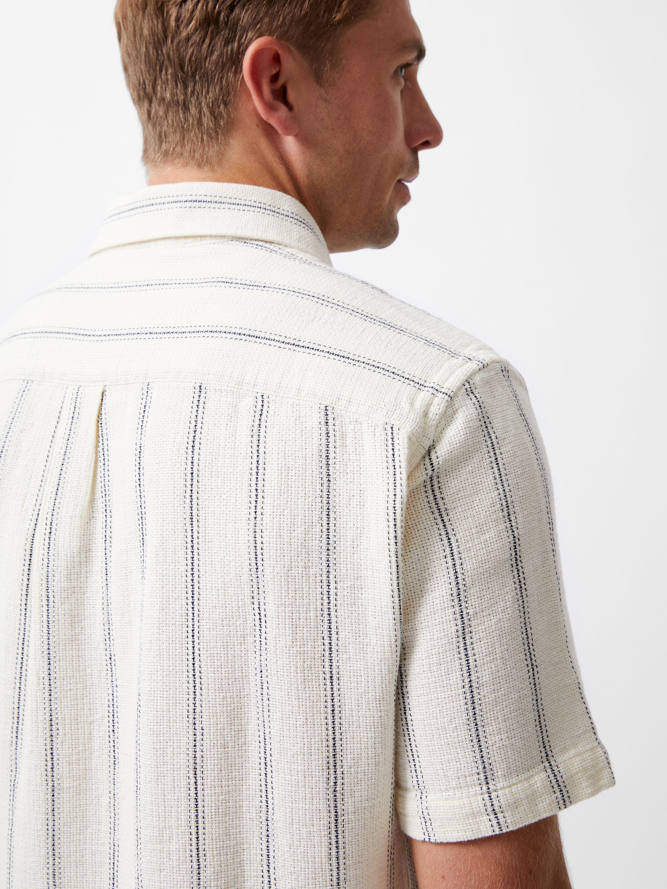 Textured Stripe Short Sleeve Shirt