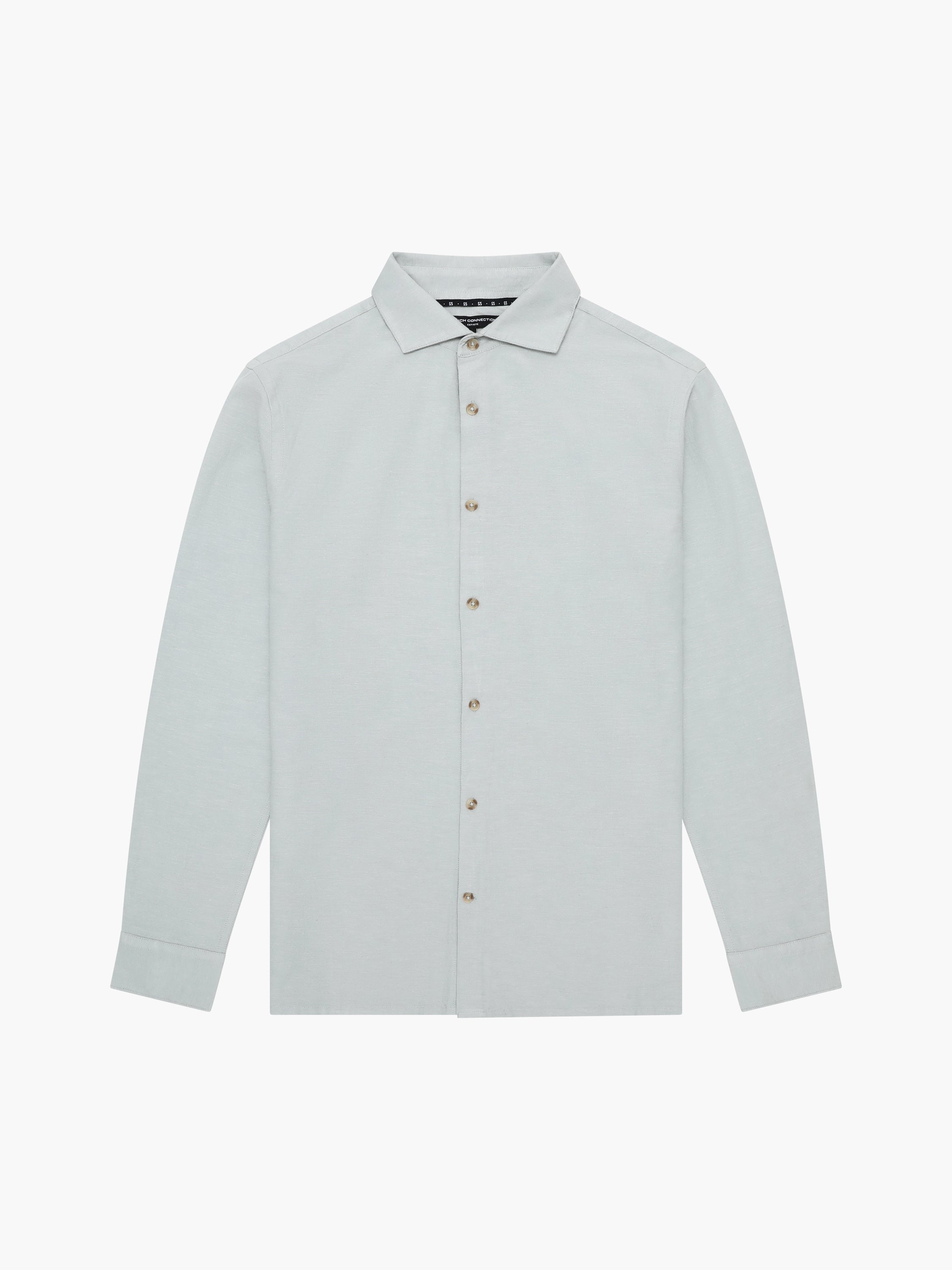 Long Sleeve Linen Blend Shirt