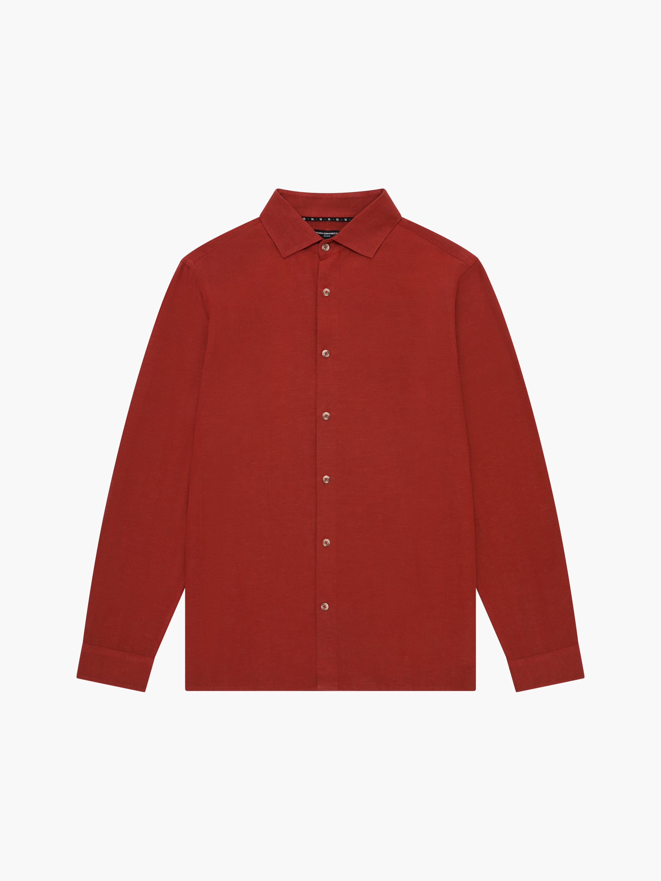 Long Sleeve Linen Blend Shirt