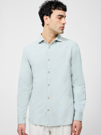 Long Sleeve Linen Blend Shirt