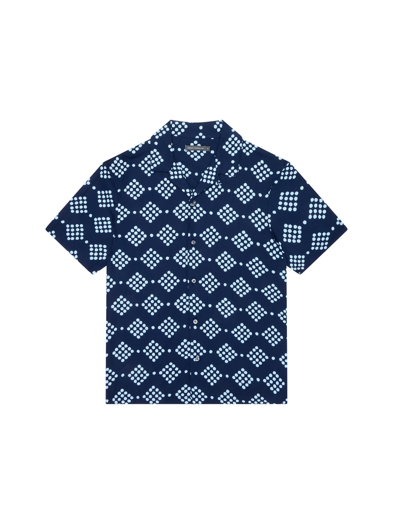 Dot Viscose Revere Short Sleeve Shirt