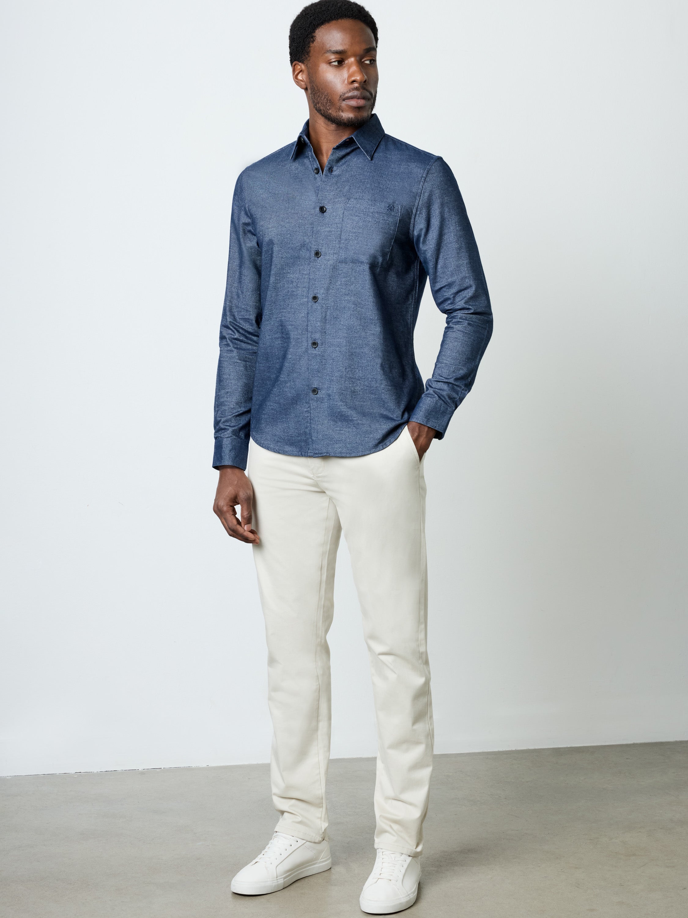 Long Sleeve Melange Flannel Shirt