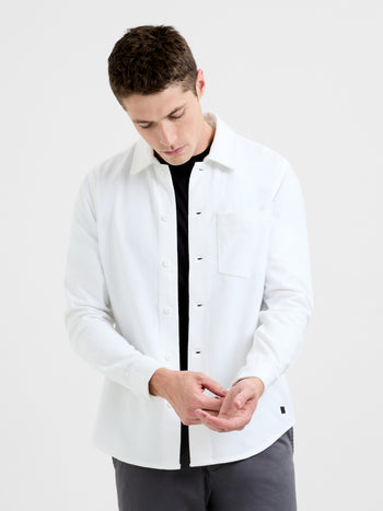 Viscose Blend Twill Long Sleeve Shirt