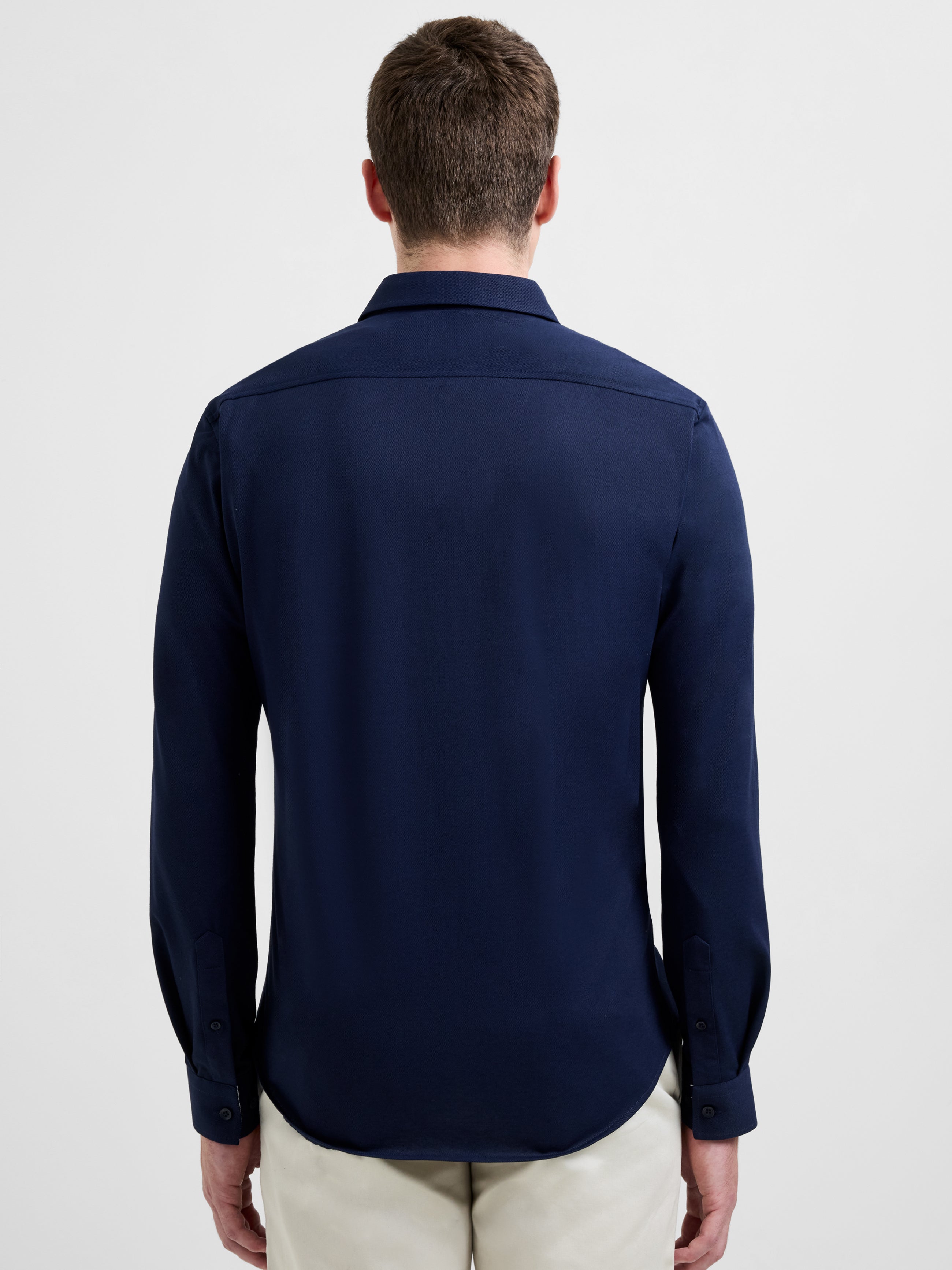 Slim Fit Contrast Detail Long Sleeve Shirt