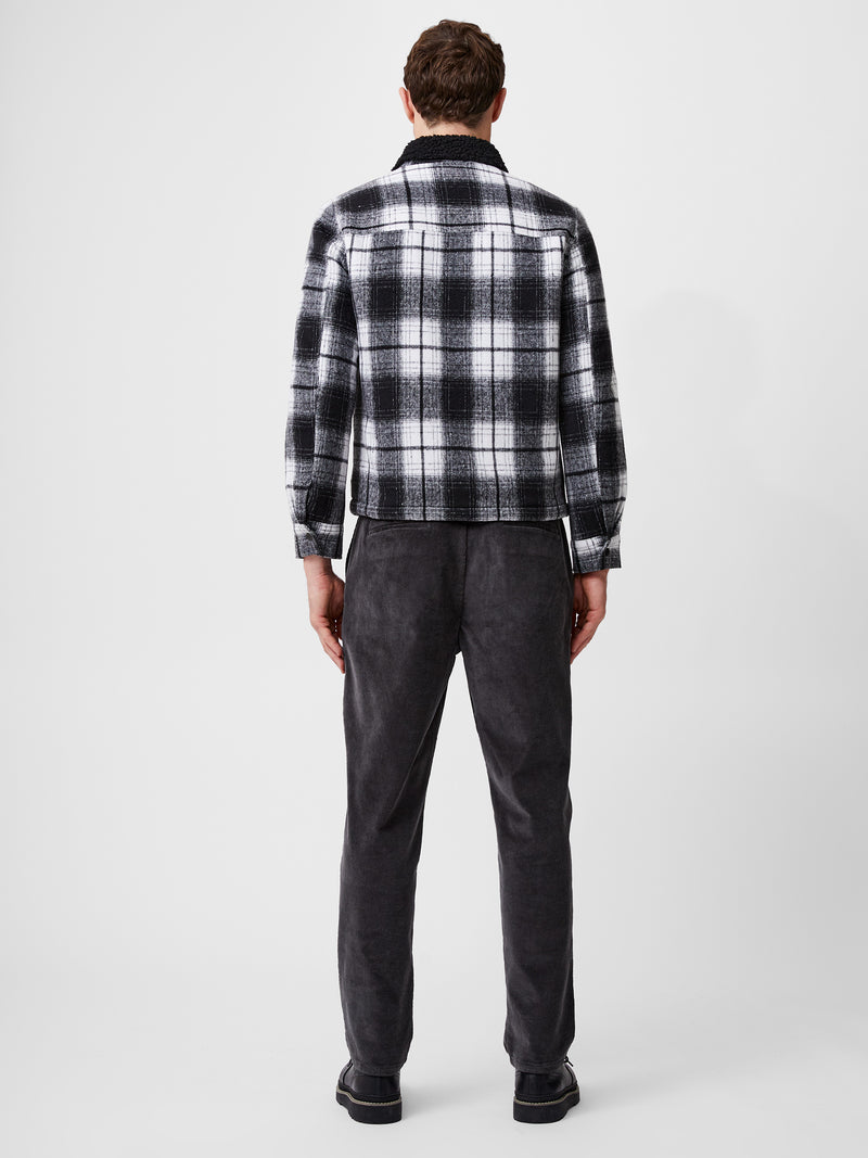 Borg Collar Checked Jacket