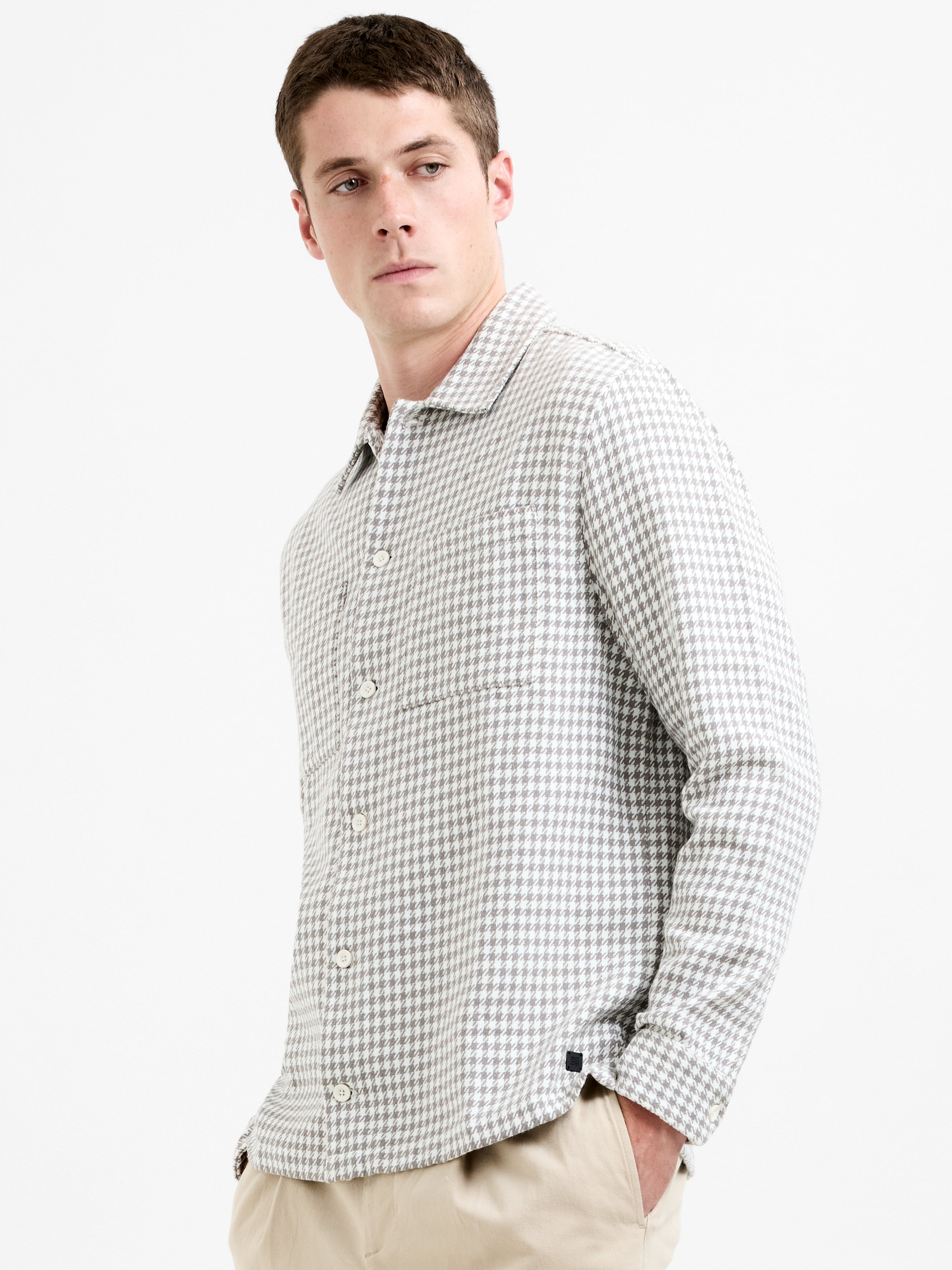Houndstooth Button Through Jacket