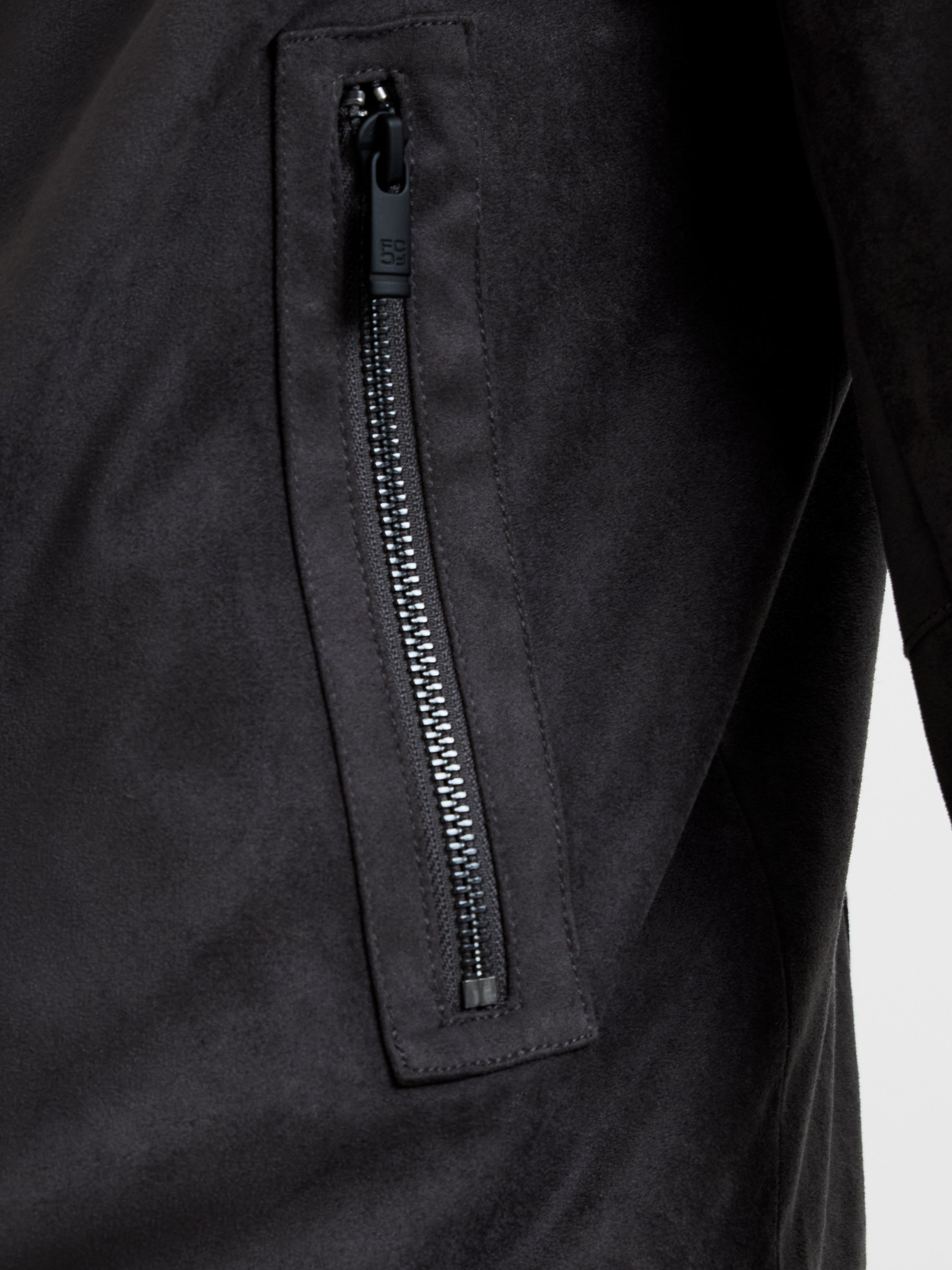 Faux Suede Bomber Jacket