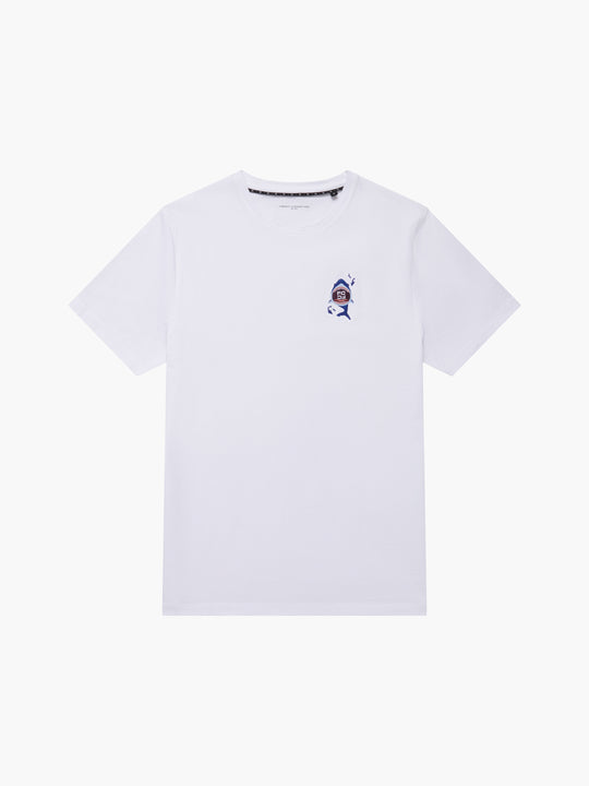 Embroidered Shark Organic Graphic T-Shirt