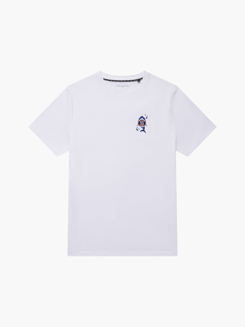 Embroidered Shark Organic Graphic T-Shirt