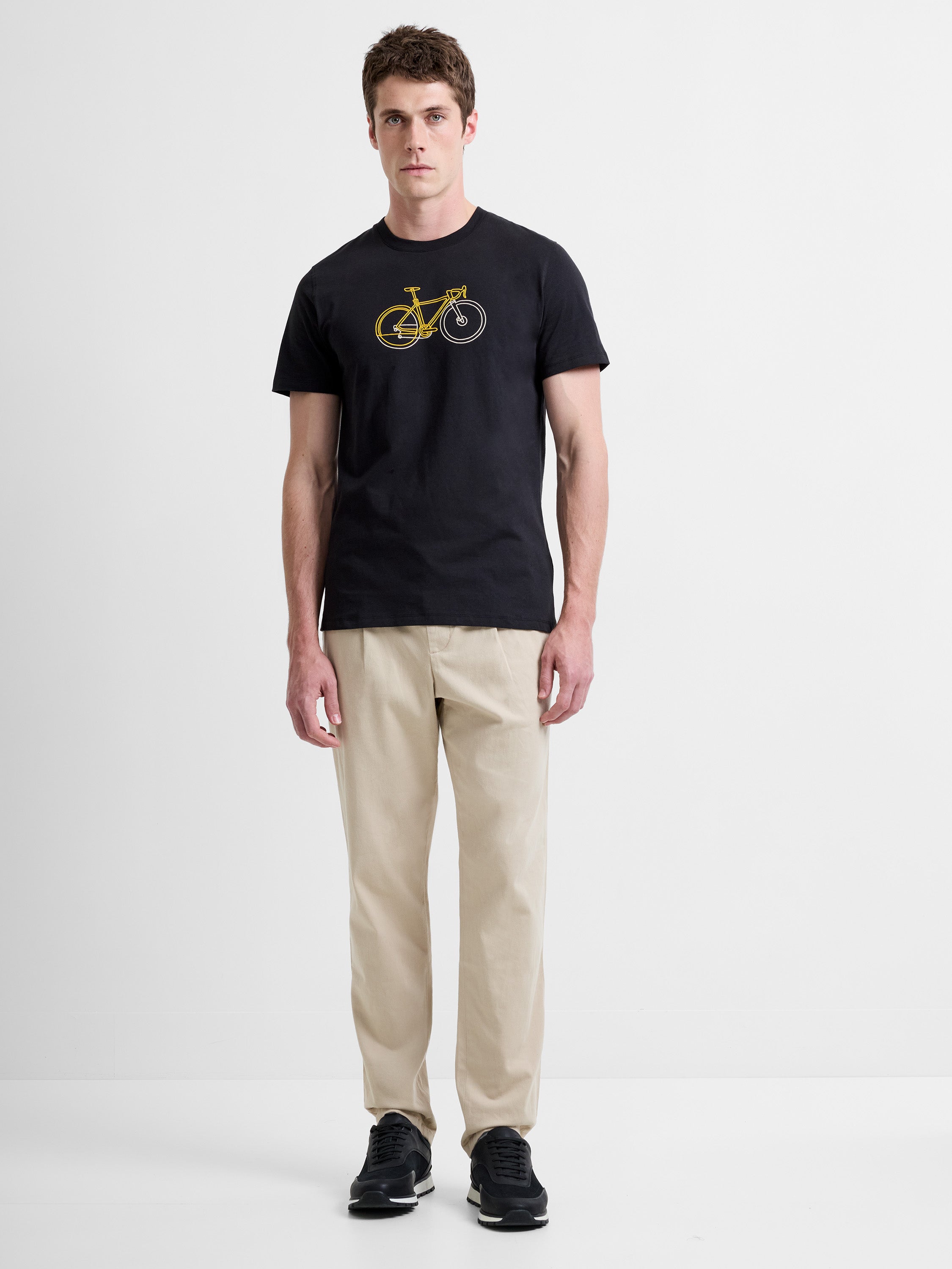 Short Sleeve Organic Bike Print T-Shirt