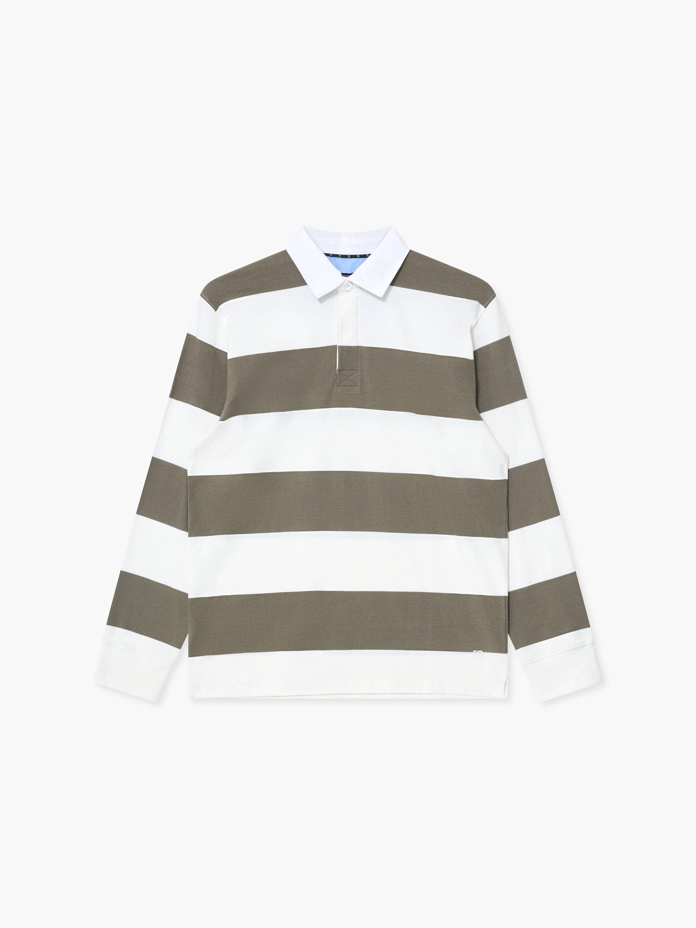 Stripe Rugby Polo Long Sleeve Shirt