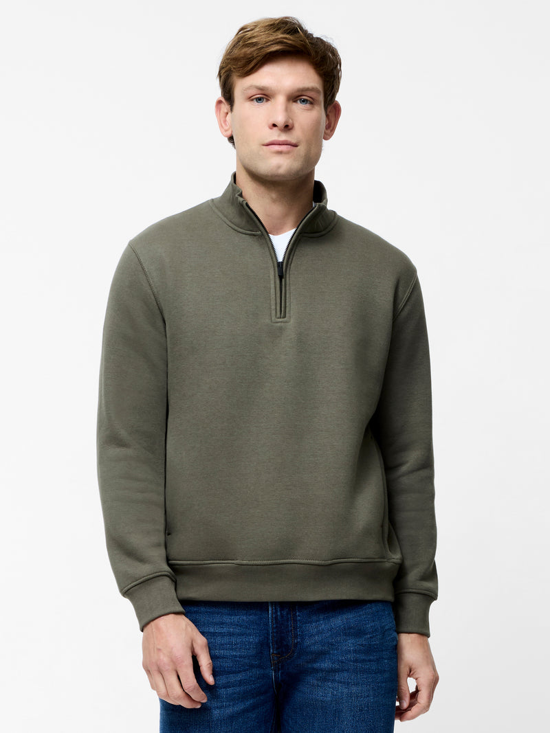 Half Zip Funnel Neck Sweatshirt