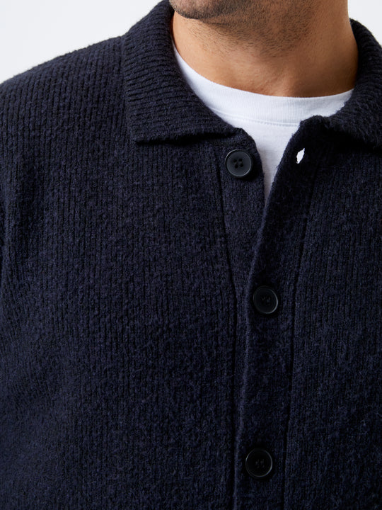 Collared Button-Down Knit Cardigan