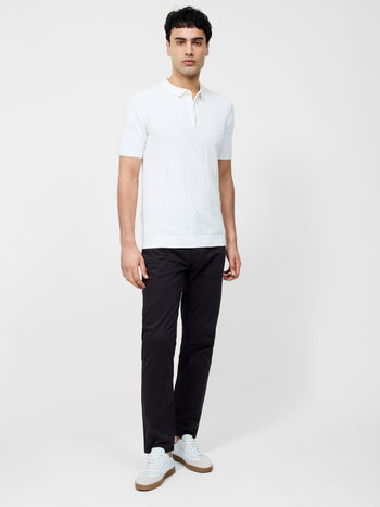 Vertical Textured Stripe Polo