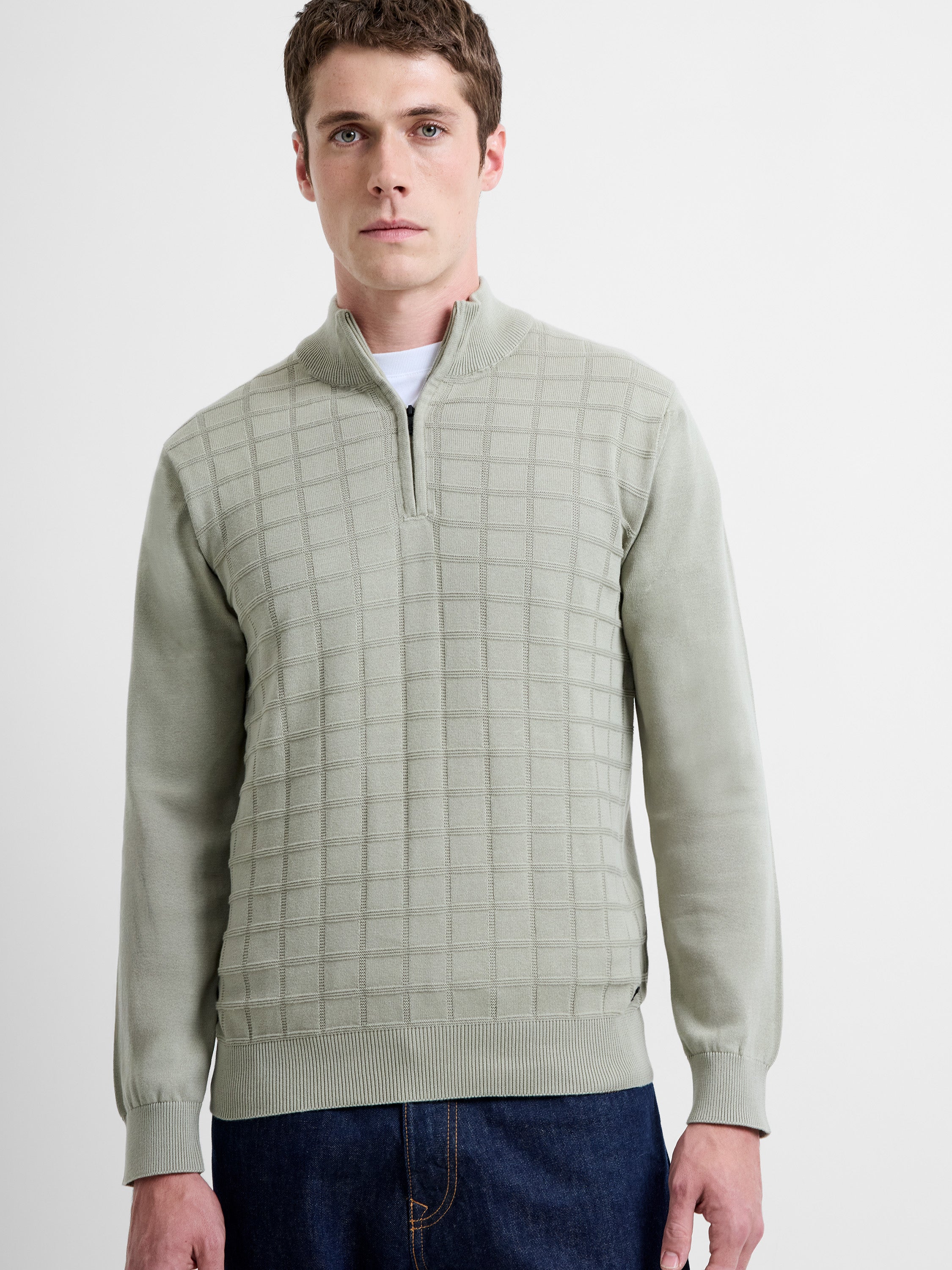 Long Sleeve Half Zip Knit Jumper