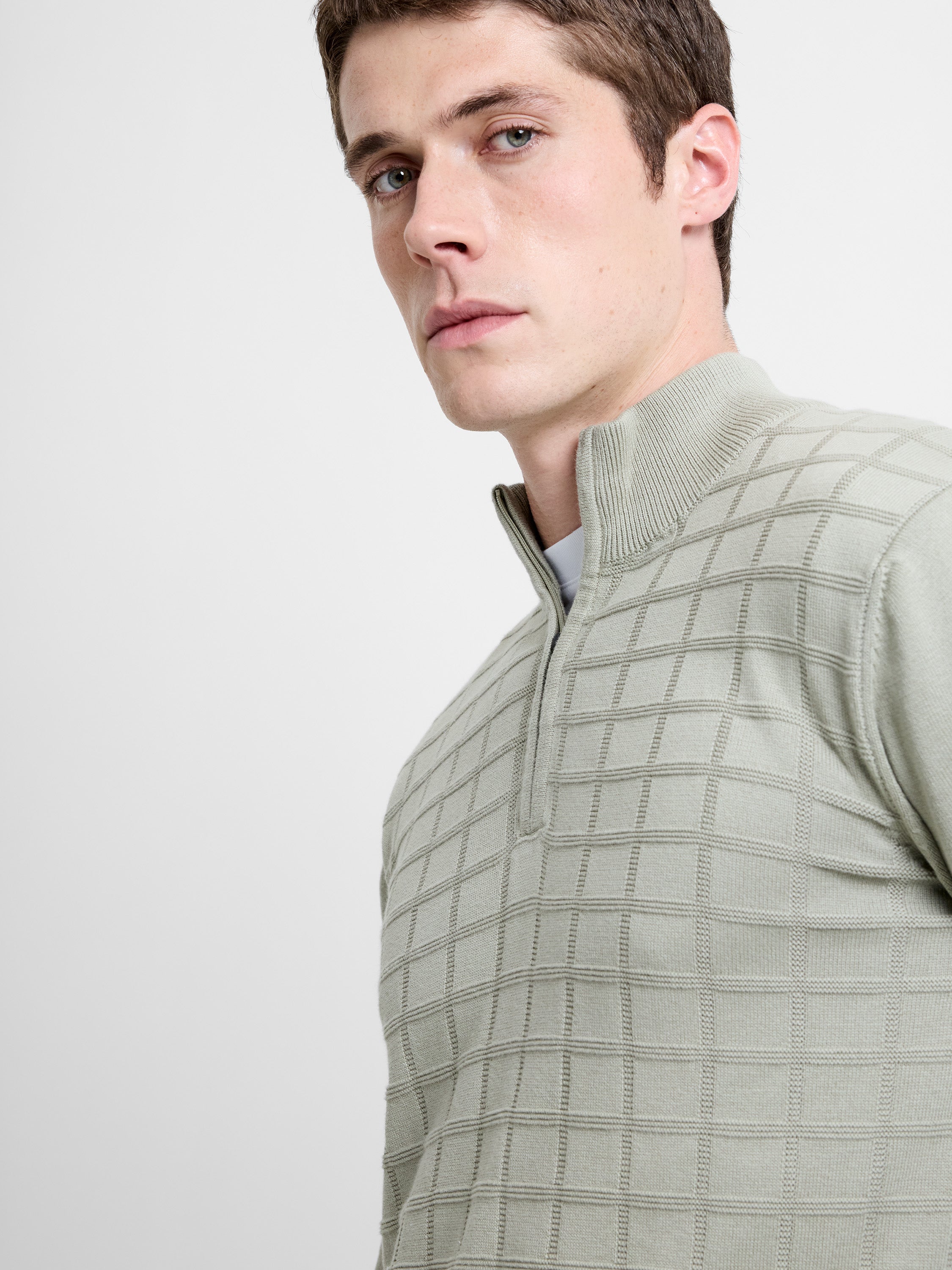 Long Sleeve Half Zip Knit Jumper