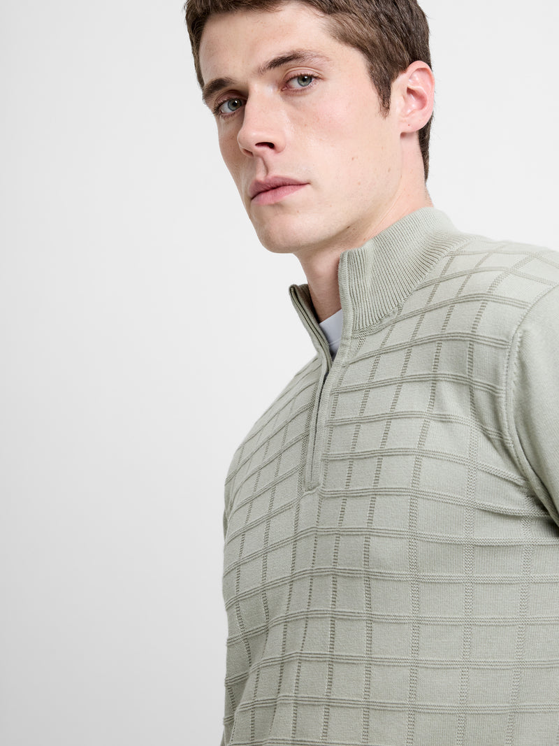 Long Sleeve Half Zip Knit Jumper