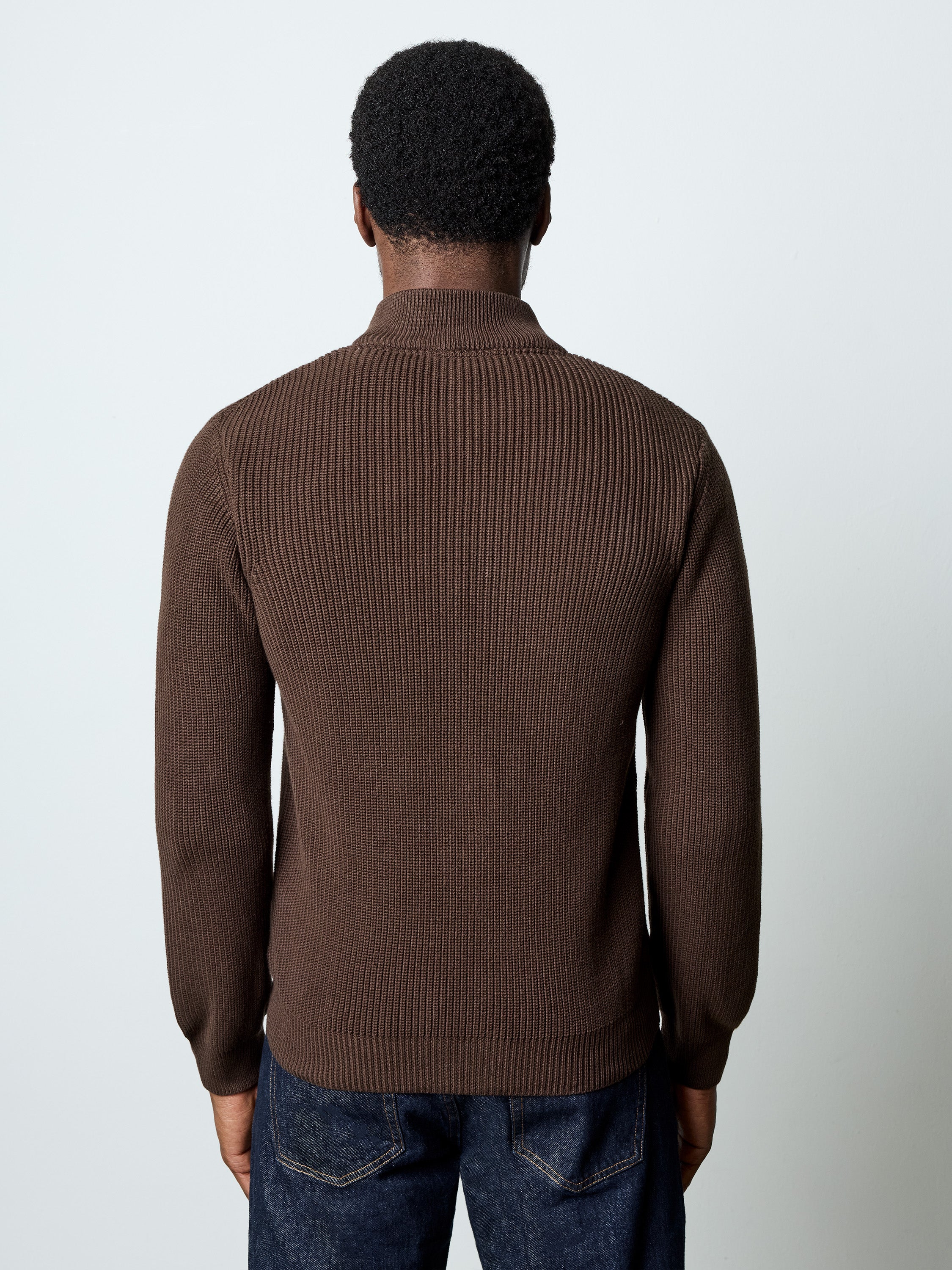Full Zip Funnel Neck Jumper