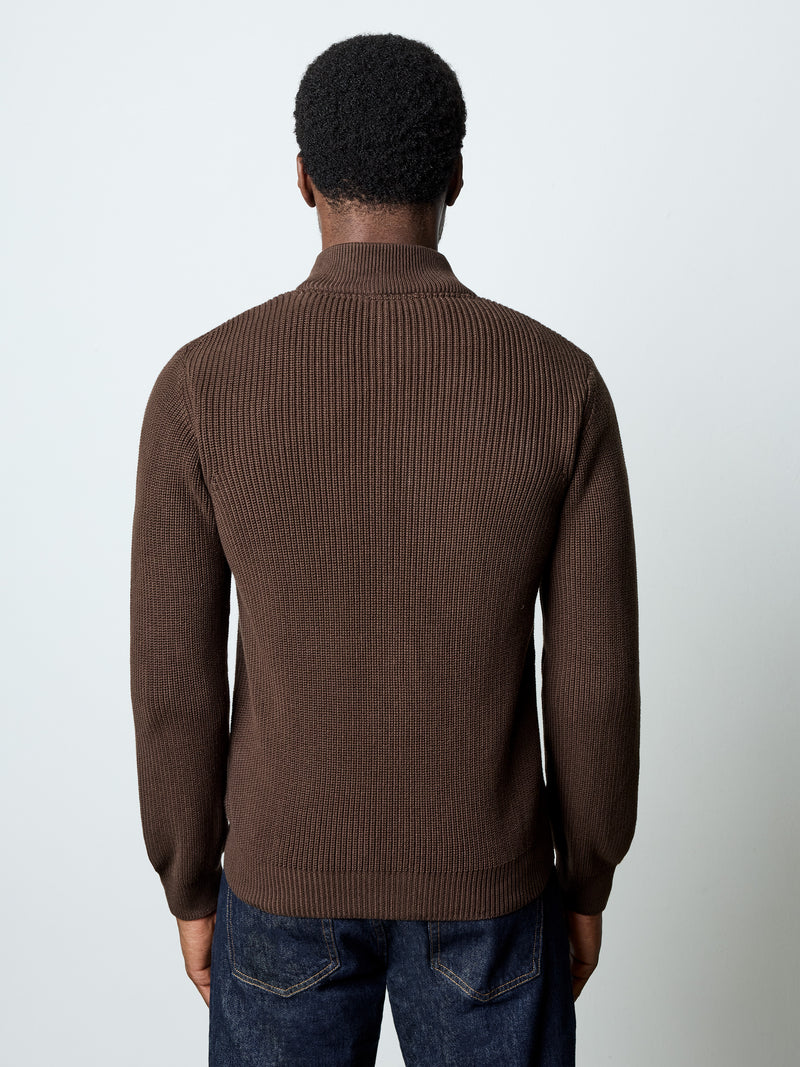 Full Zip Funnel Neck Jumper