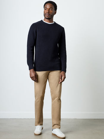 Cardigan Stitch Crew Neck Jumper