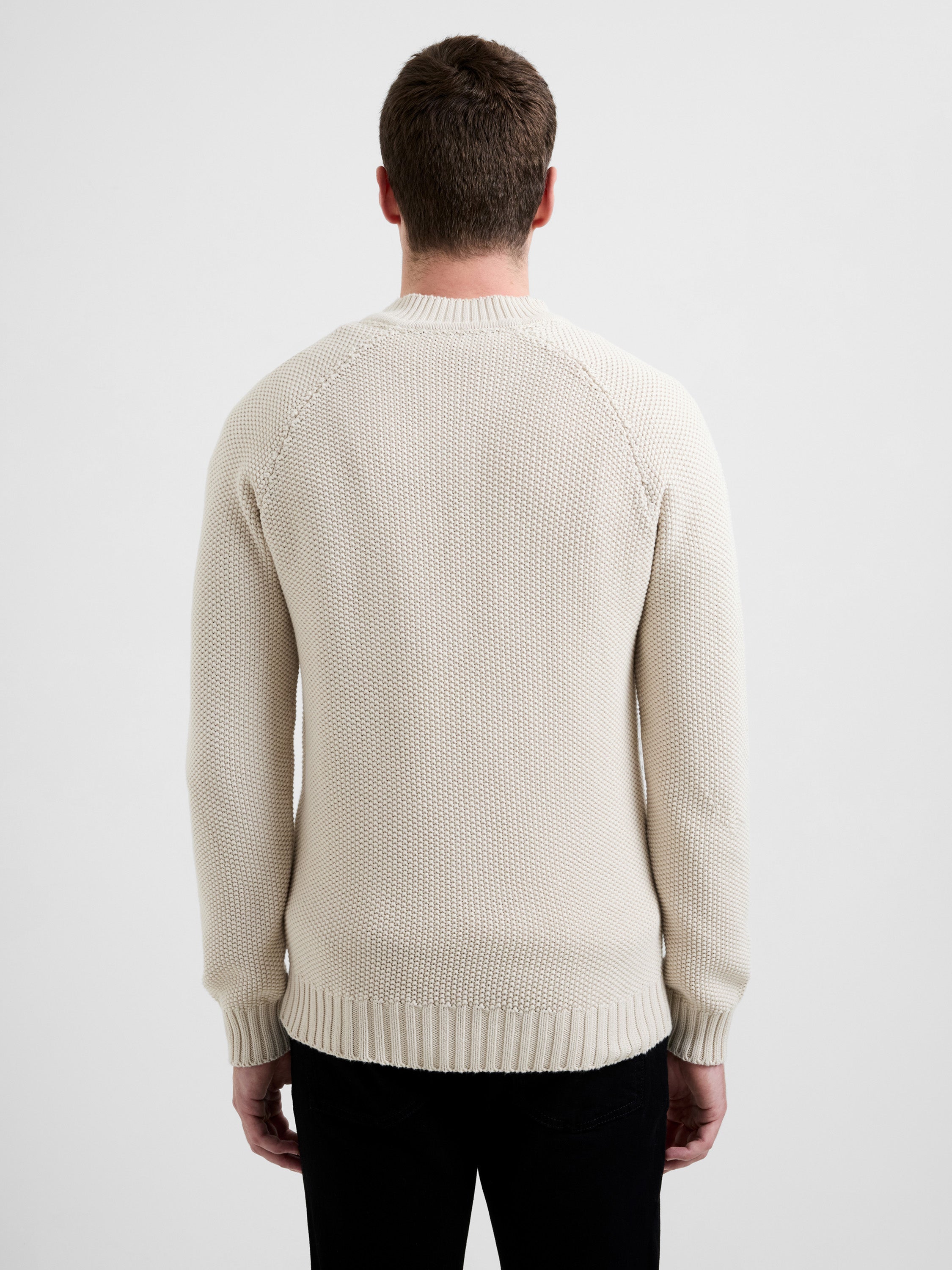 Crew Neck Purl Stitch Jumper