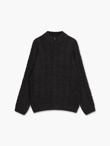 Half Zip Cable Knit Jumper