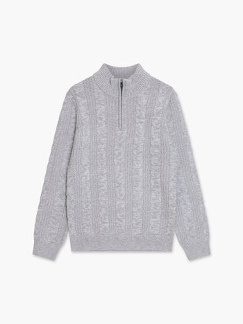 Half Zip Cable Knit Jumper