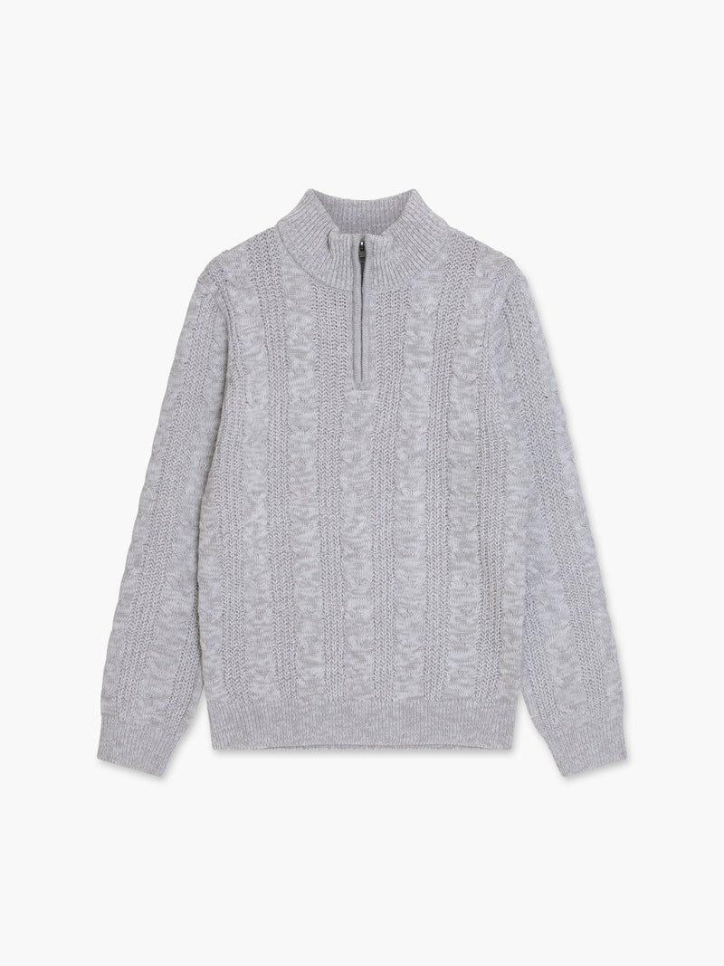 Half Zip Cable Knit Jumper