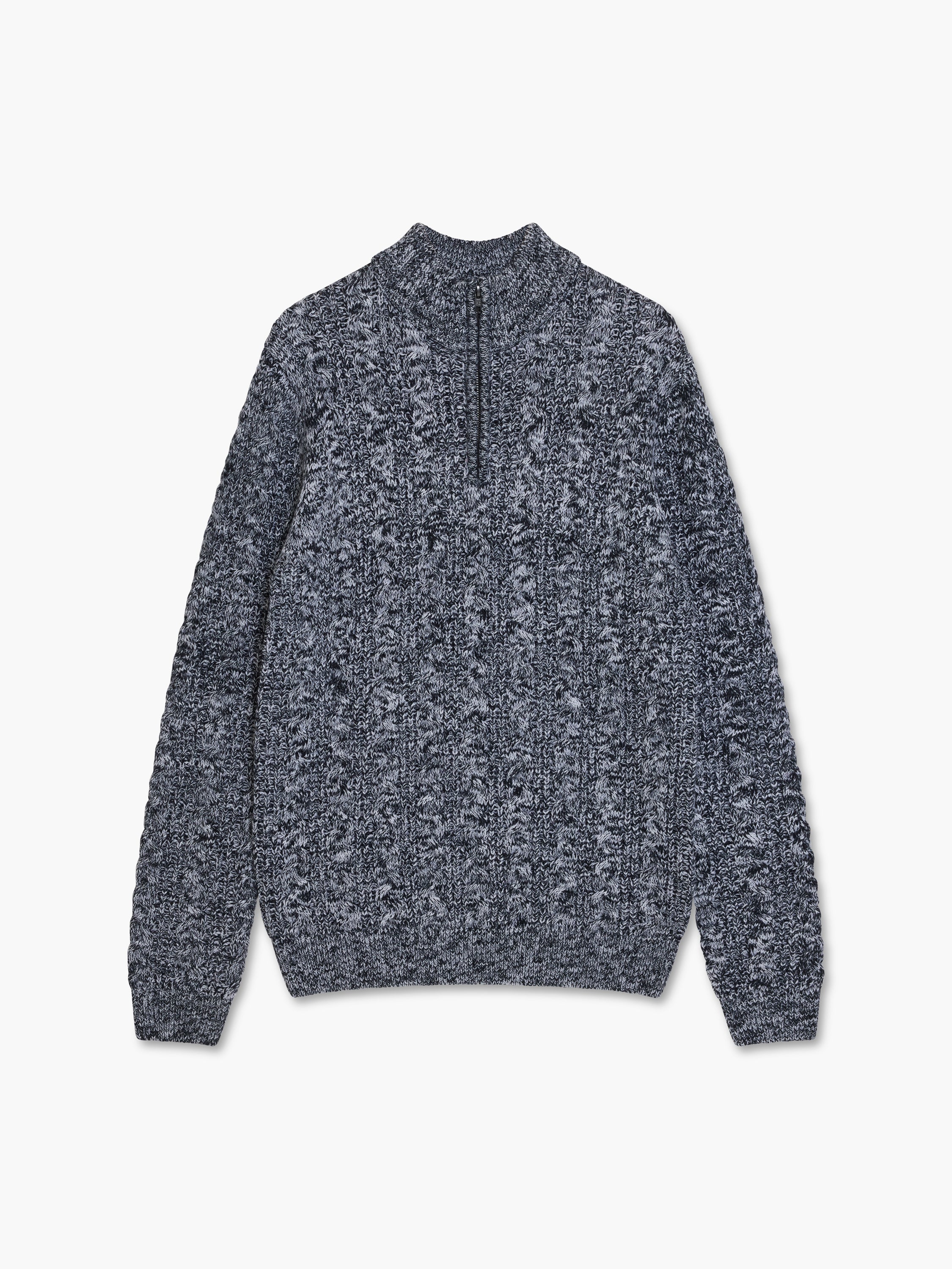 Half Zip Cable Twist Knit Jumper