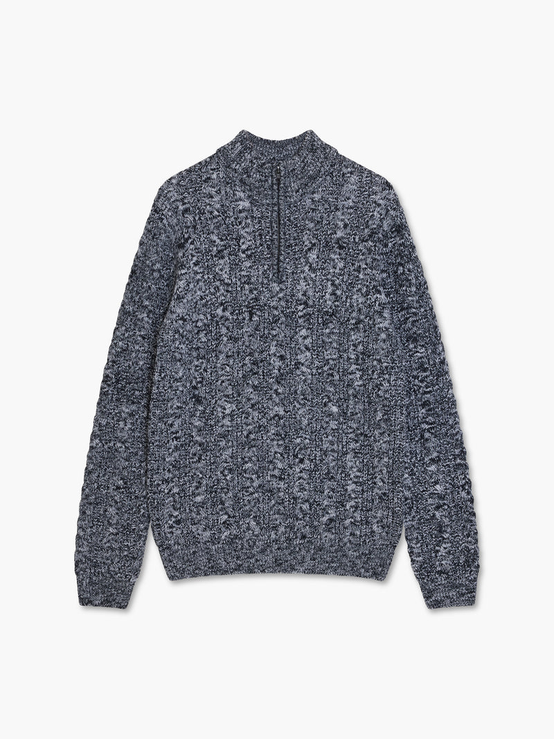 Half Zip Cable Twist Knit Jumper