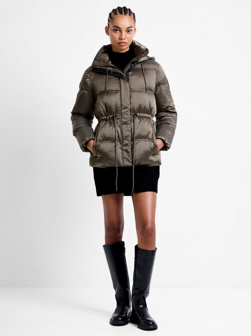 Kendra Nylon Hooded Puffer Jacket