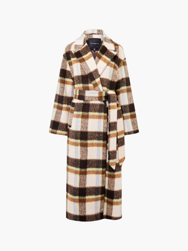 Remi Check Belted Coat
