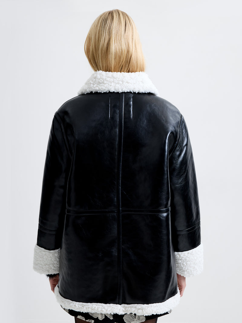 Ajani PU Faux Fur Coat