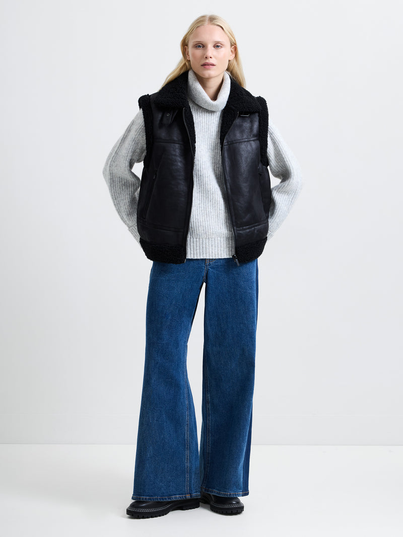 Camry Faux Suede Sleeveless Gilet