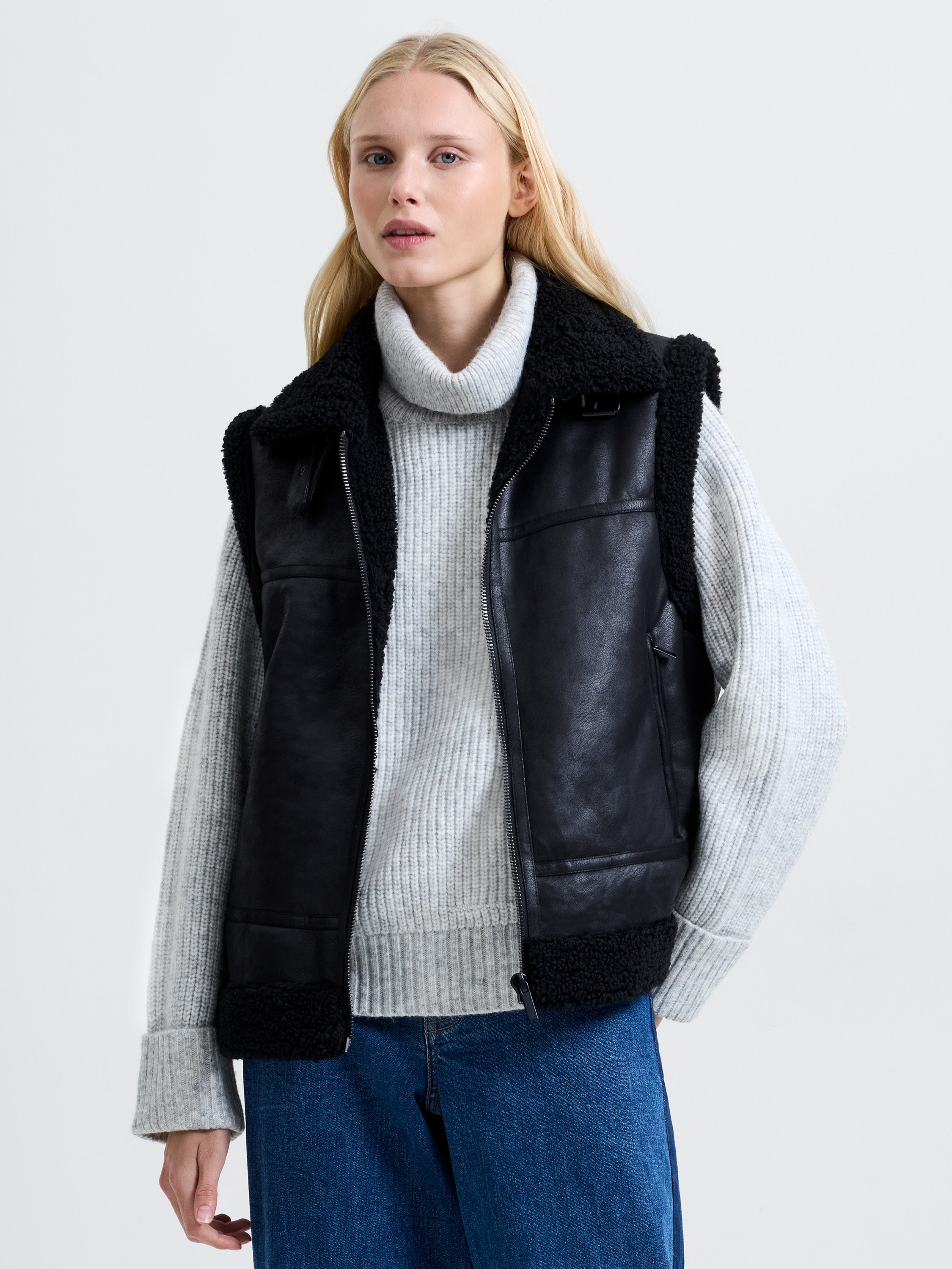 Camry Faux Suede Sleeveless Gilet