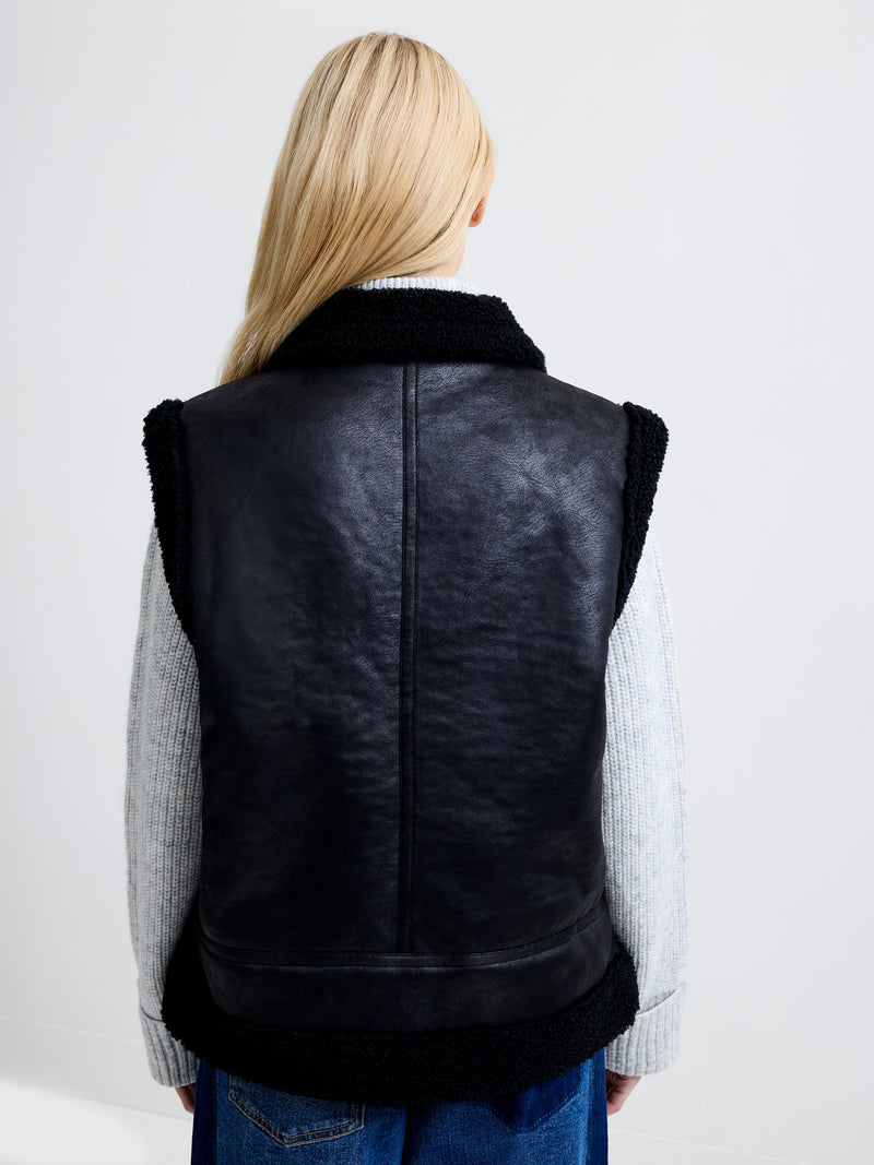 Camry Faux Suede Sleeveless Gilet