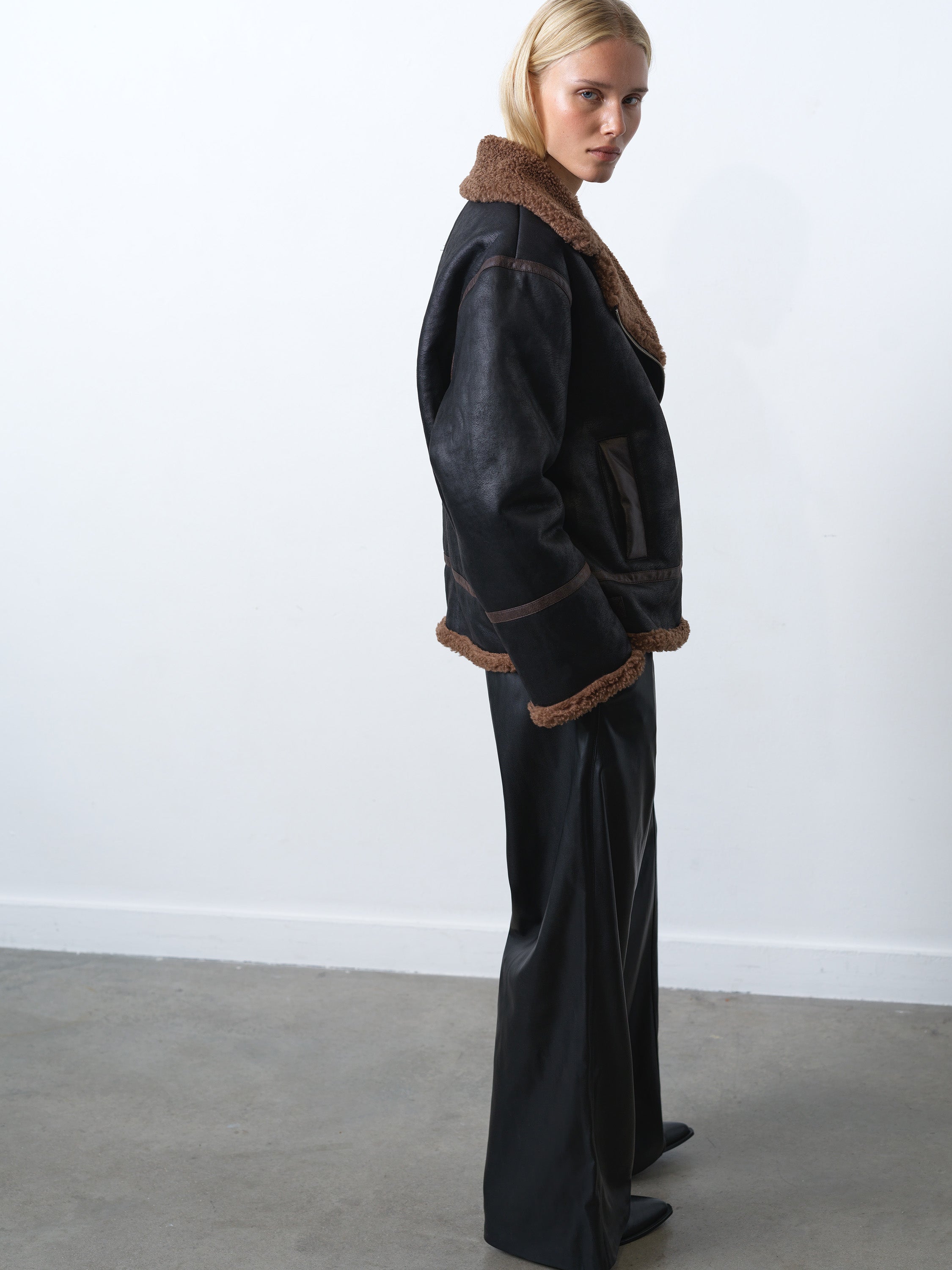 Suedette Zip Up Jacket