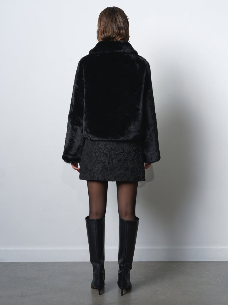 Theresa Faux Fur Diamante Short Coat