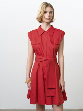 Alexis Cotton Belted Shirt Mini Dress