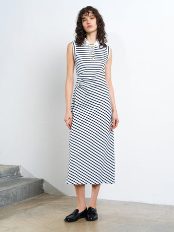 Tommy Striped Polo Midi Dress
