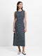 Kyra Jersey Striped Sleeveless Midi Dress