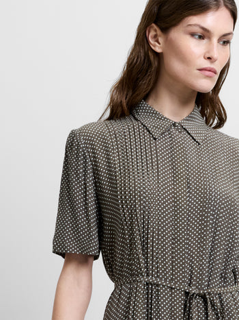 Pin Spots Eco Lizzy Pleated Mini Dress