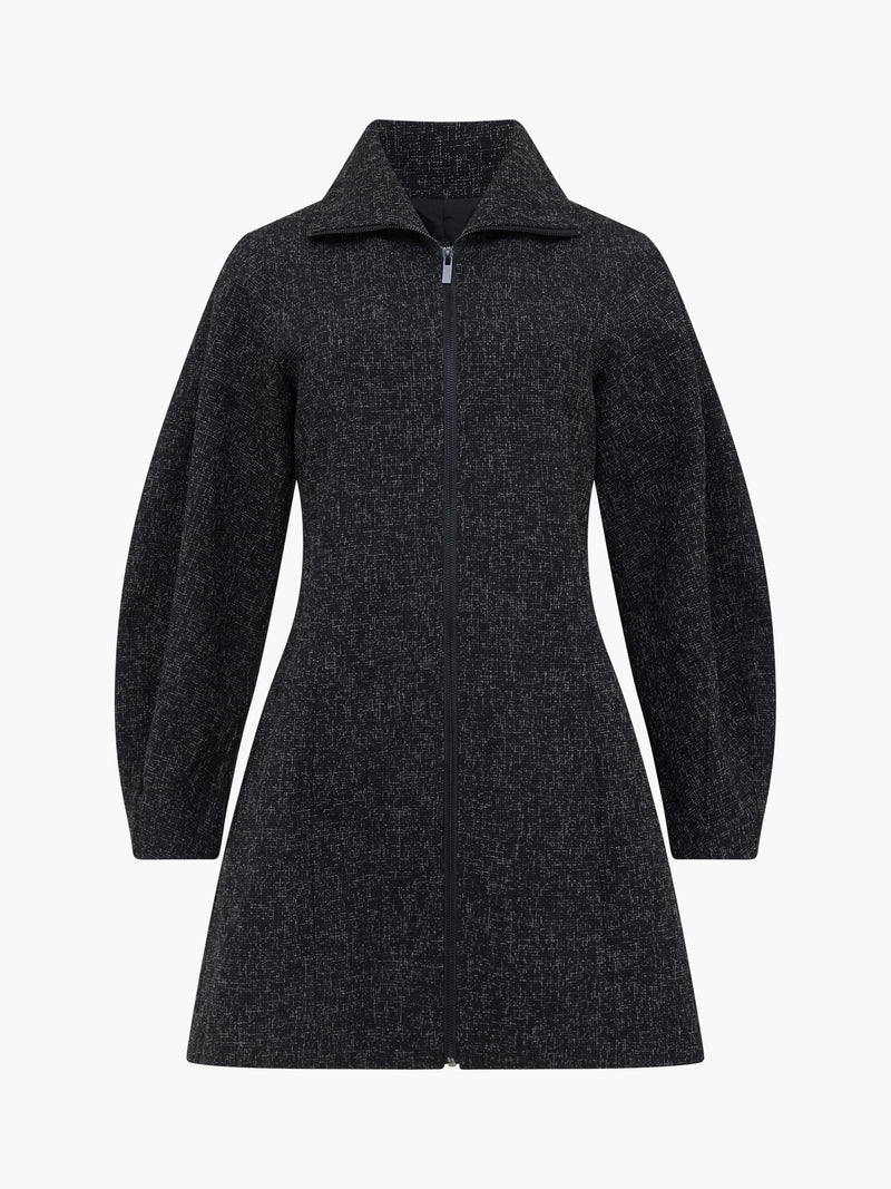 Alyssia Boucle Zip Through Mini Dress