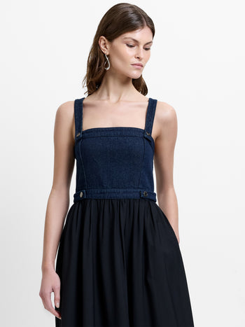 Leighton Denim Mix Midi Dress